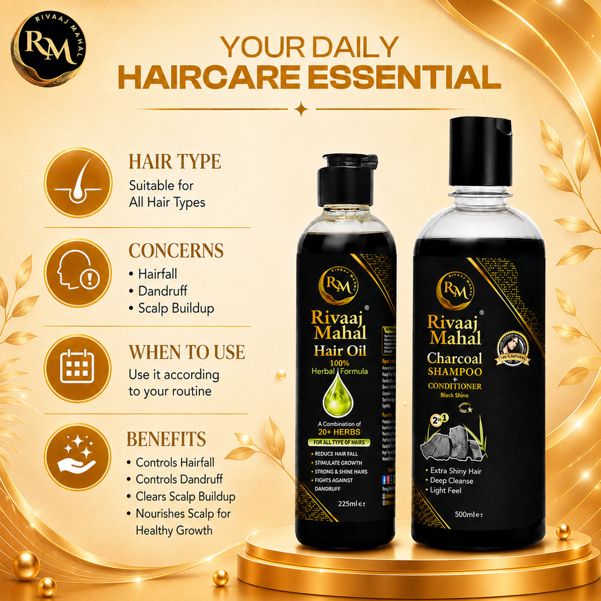 Rivaaj Mahal Hair Oil & Organic Shampoo