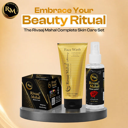 Rivaaj Mahal Beauty Cream, Face Wash, and Rose Water, Bundle