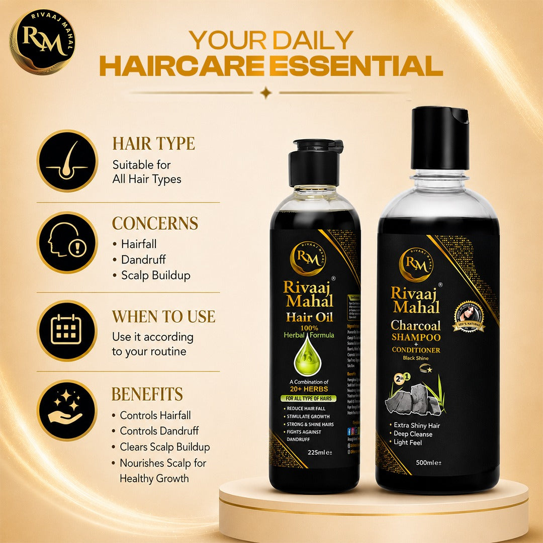 Rivaaj Mahal Hair Oil (225ml) & Organic Shampoo (500ml)